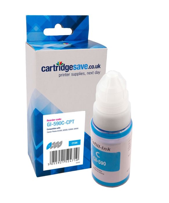 Compatible Canon GI-590C Cyan Ink Bottle - (1604C001)