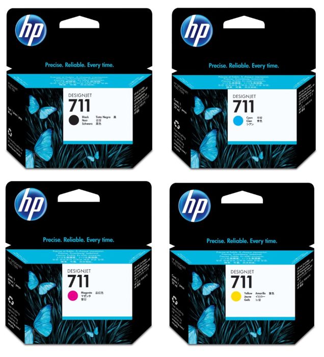 HP 711 High Capacity 4 Colour Ink Cartridge Multipack