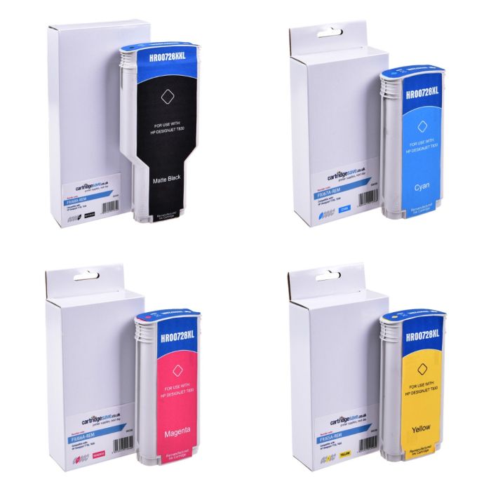 Compatible HP 728 4 Colour High Capacity Ink Cartridge Multipack