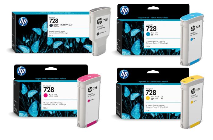 HP 728 High Capacity 4 Colour Ink Cartridge Multipack