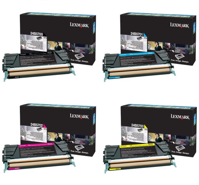 Lexmark 24B57 4 Colour Return Program Toner Cartridge Multipack