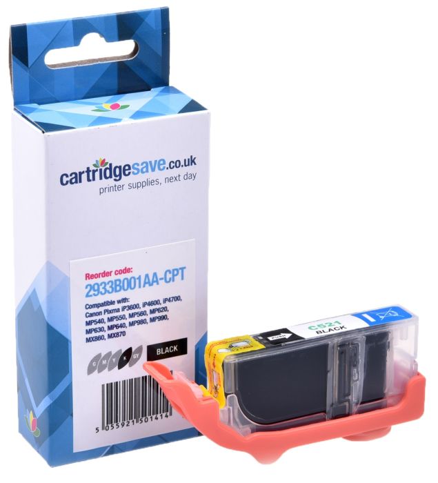 Compatible Canon CLI-521BK Black Printer Cartridge - (2933B001AA)