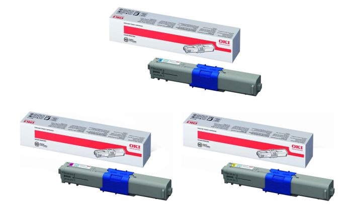 Oki 4446972 High Capacity 3 Colour Toner Cartridge Multipack