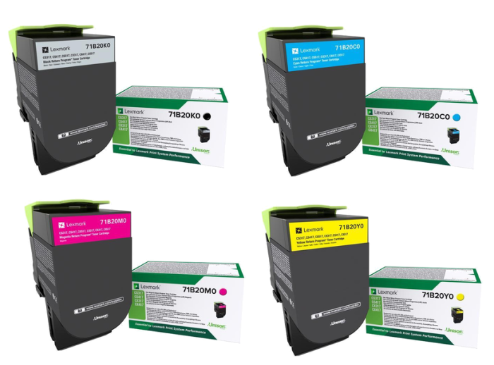 Lexmark 71B20 4 Colour Return Program Toner Cartridge Multipack