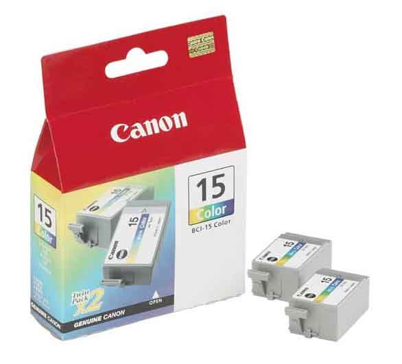 Canon BCI-15 Tri-Colour Ink Cartridge Twin pack - (8191A002AA)