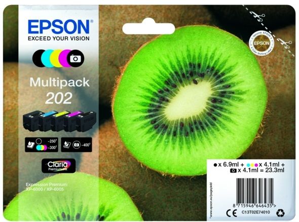 Epson 202 5 Colour Ink Cartridge Multipack - (T02E7 Kiwi)