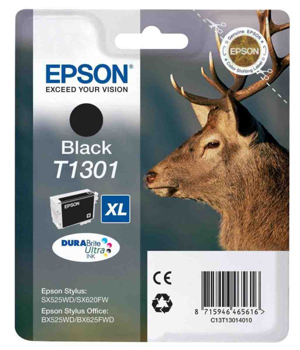 Epson T1301 Extra High Capacity Black Ink Cartridge - (Stag)