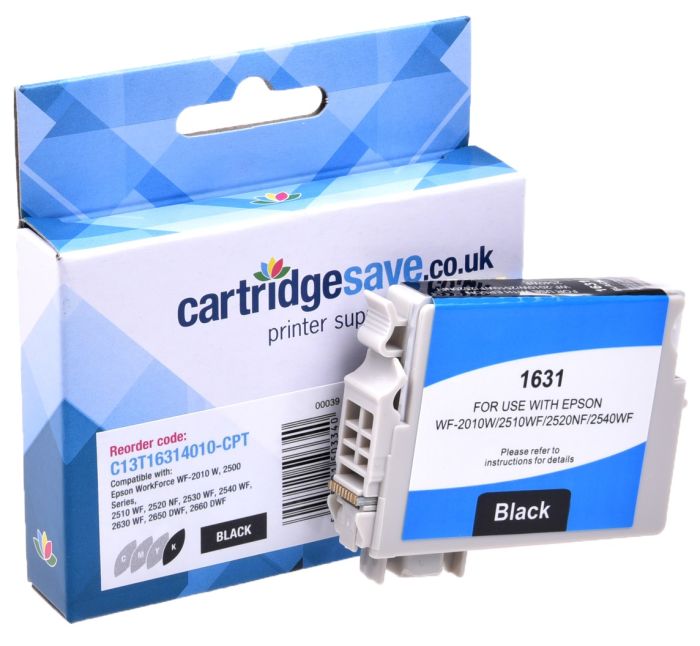 Compatible Epson 16XL High Capacity Black Ink Cartridge - (T1631 Pen and Crossword)