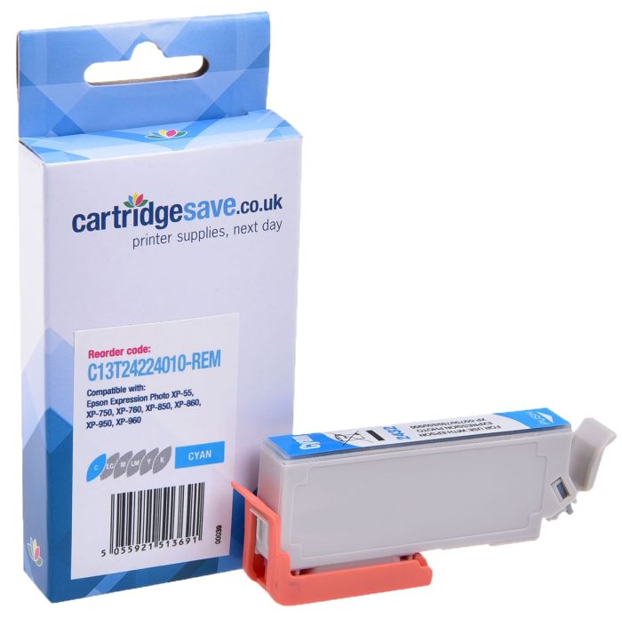 Compatible Epson 24 Cyan Ink Cartridge - (T2422 Elephant)