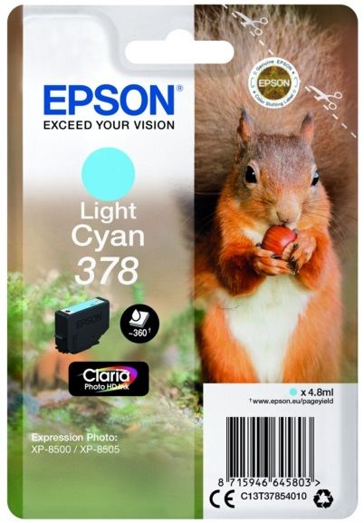 Epson 378 Light Cyan Ink Cartridge - (T3785 Squirrel)