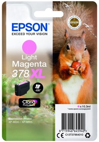 Epson 378XL High Capacity Light Magenta Ink Cartridge - (T3796 Squirrel)