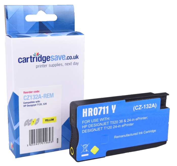 Compatible HP 711 Yellow Ink Cartridge - (CZ132A)