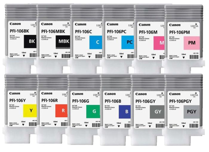 Canon PFI-106 12 Colour Ink Cartridge Multipack