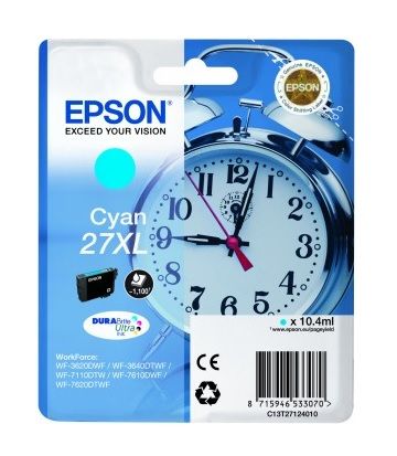 Epson 27XL High Capacity Cyan Ink Cartridge - (T2712 Alarm Clock)