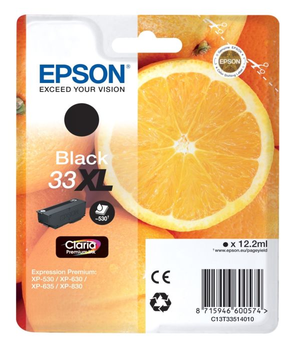 Epson 33XL Black High Capacity Ink Cartridge - (T3351 Oranges)