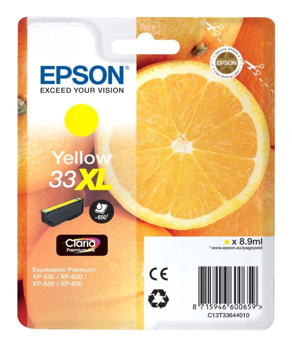 Epson 33XL Yellow High Capacity Ink Cartridge - (T3364 Oranges)