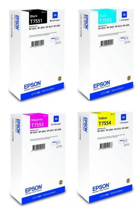 Epson T755 High Capacity 4 Colour Ink Cartridge Multipack