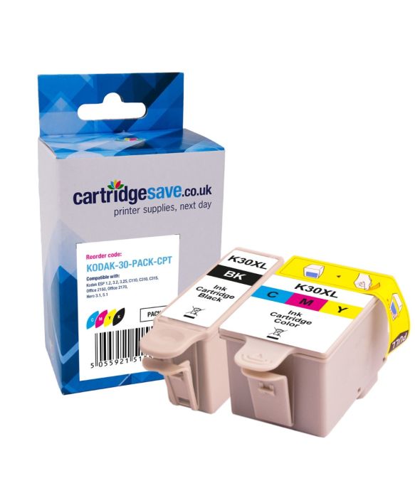 Compatible Kodak 30XL / 30 High Capacity Black & Standard Capacity Colour Ink Cartridge Multipack