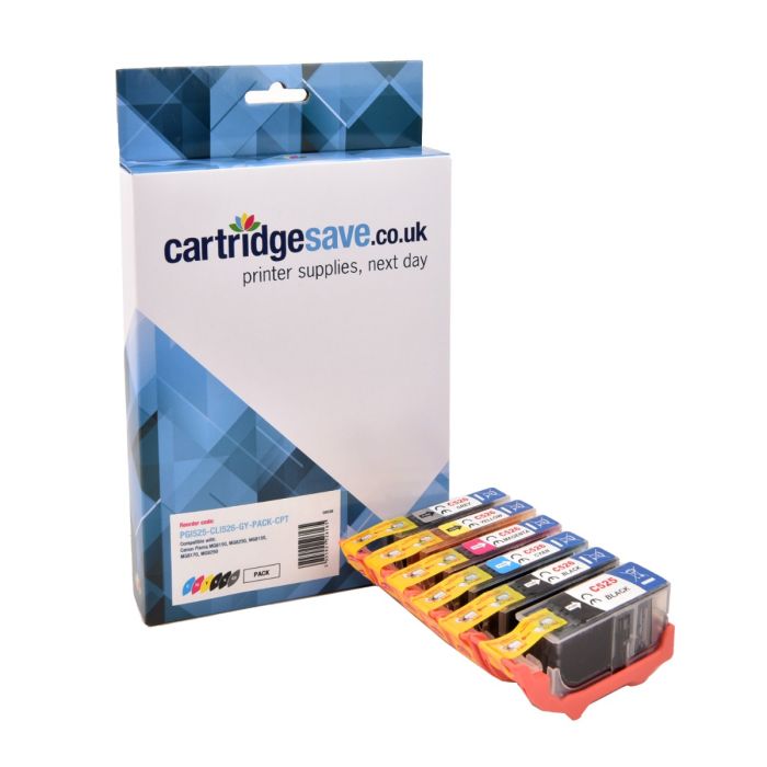 Compatible Canon PGI-525 / CLI-526 2 Black & 4 Colour Ink Cartridge Multipack