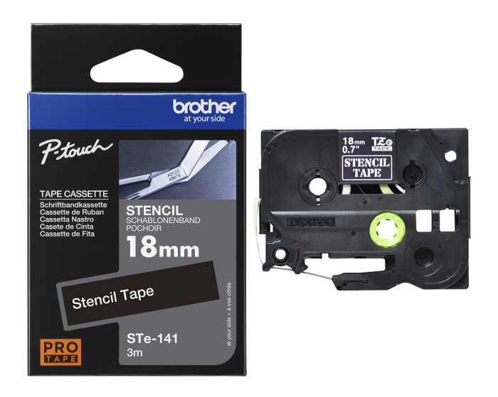 Brother STE-141 Black Stamp Stencil Cassette Adhesive Tape 18mm x 3m