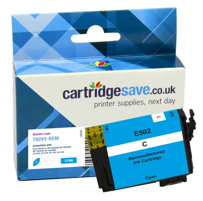 Compatible Epson 502 Cyan Ink Cartridge - (C13T02V24010 Binoculars)