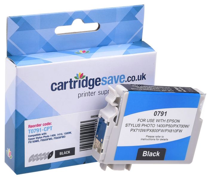 Compatible Epson T0791 Black Ink Cartridge - (C13T079140 Owl)