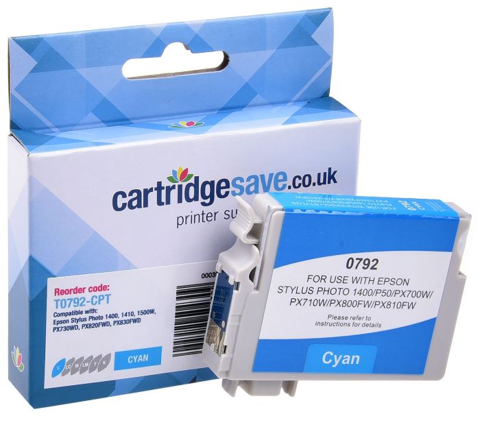 Compatible Epson T0792 Cyan Ink Cartridge - (C13T079240 Owl)