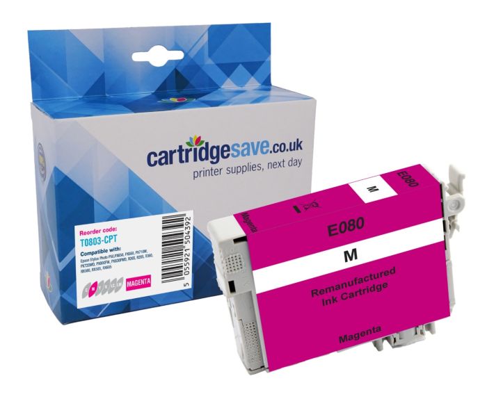 Compatible Epson T0803 Magenta Printer Cartridge - (C13T080340 Hummingbird)