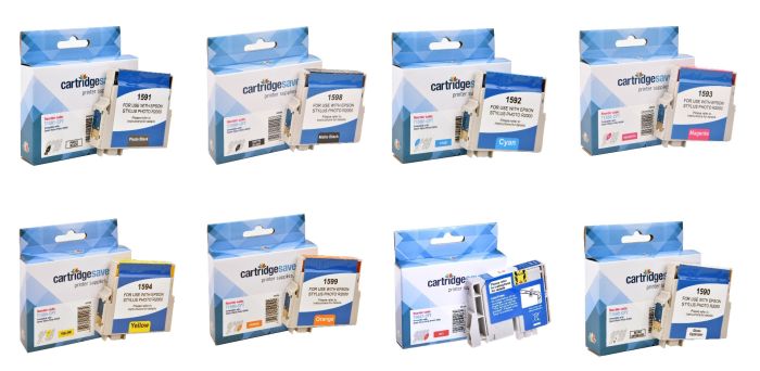 Compatible Epson T159 8 Colour Ink Cartridge Multipack - (Kingfisher)