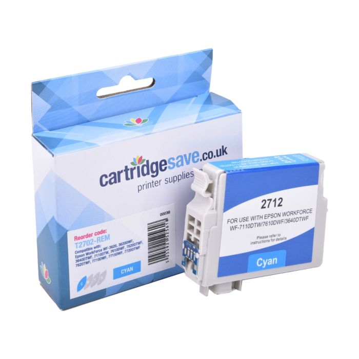 Compatible Epson 27 Cyan Ink Cartridge - (T2702 Alarm Clock)