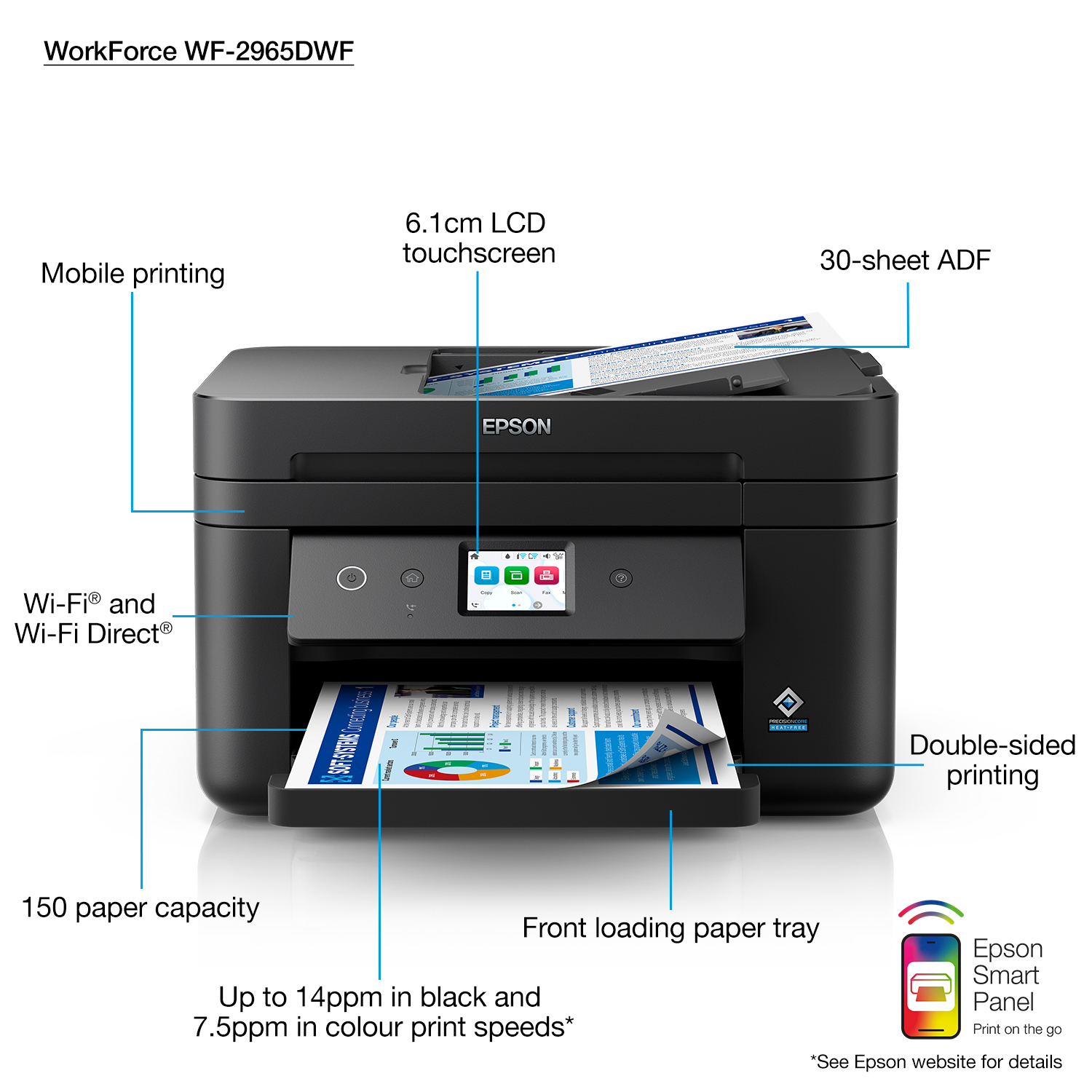 Epson WorkForce WF-2965DWF Colour Inkjet Printer
