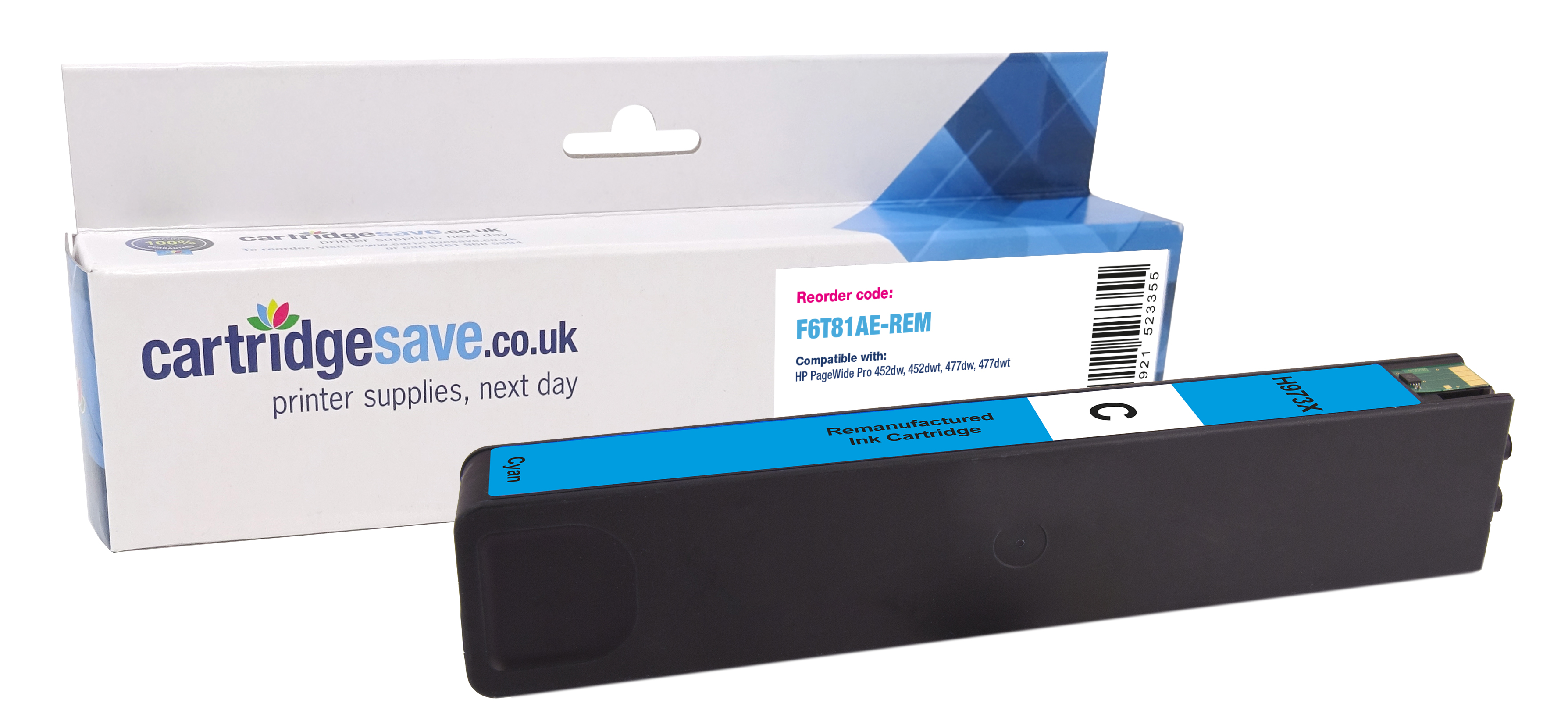 Compatible HP 973X High Capacity Cyan Ink Cartridge - (F6T81AE)