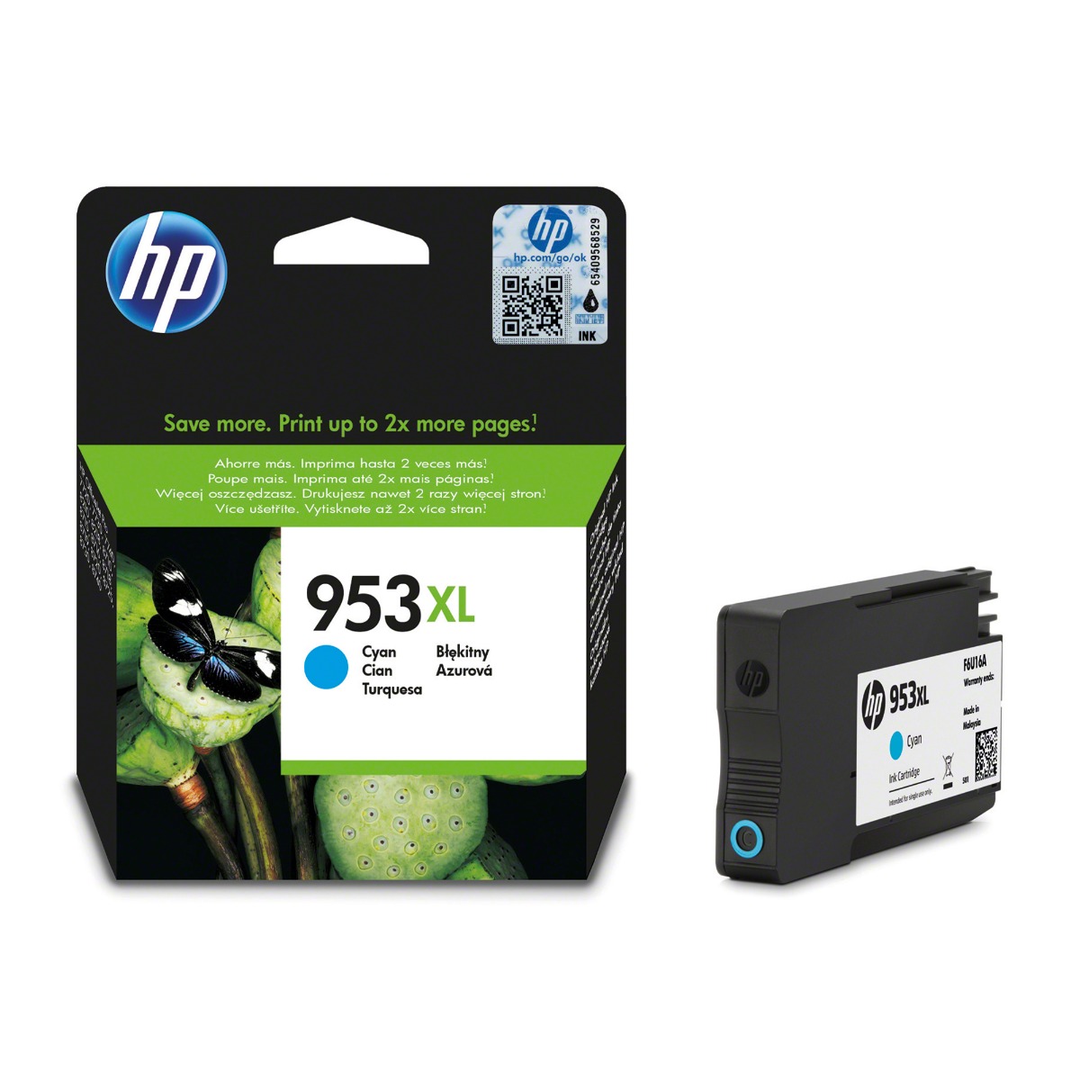 HP 953XL High Capacity Cyan Ink Cartridge - (F6U16AE)