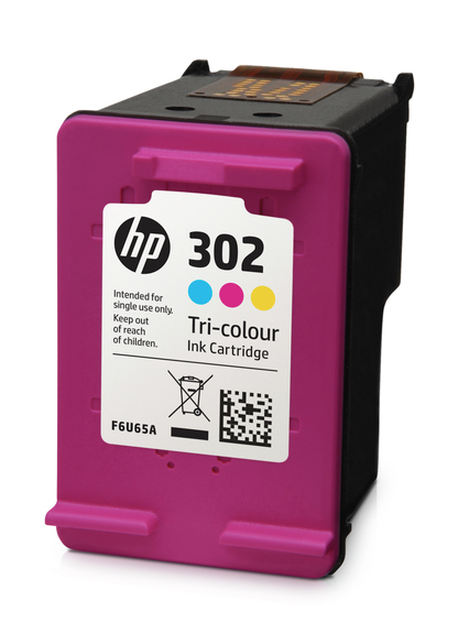 HP 302 Tri-Colour Ink Cartridge - (F6U65AE)