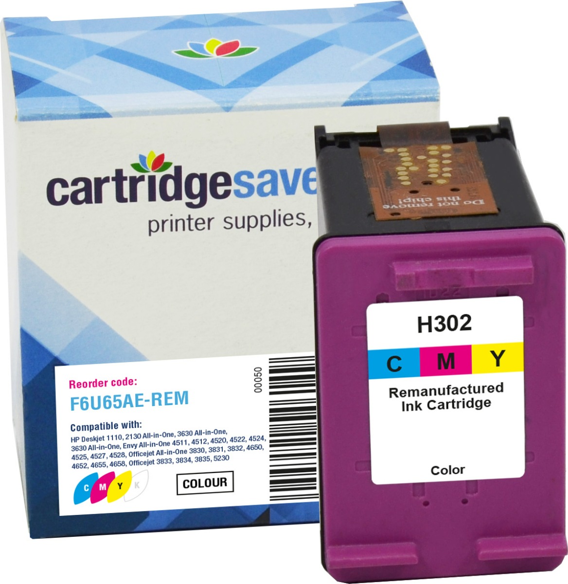 Compatible HP 302 Tri-Colour Ink Cartridge - (F6U65AE)