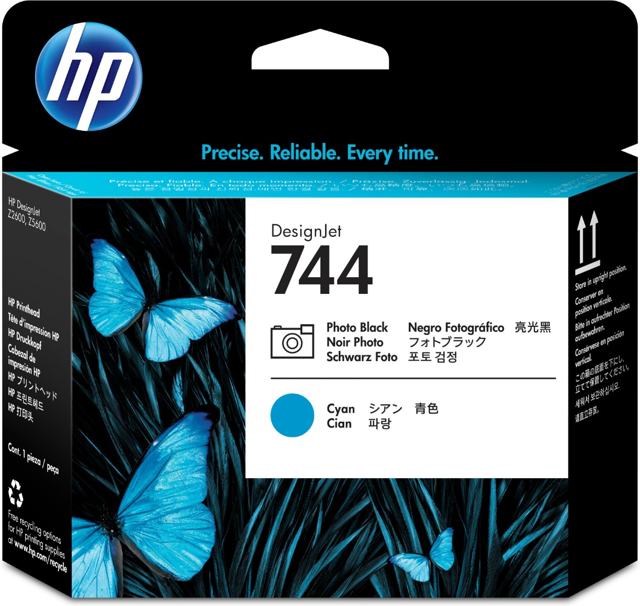 HP 744 Photo Black and Cyan Printhead (F9J86A)