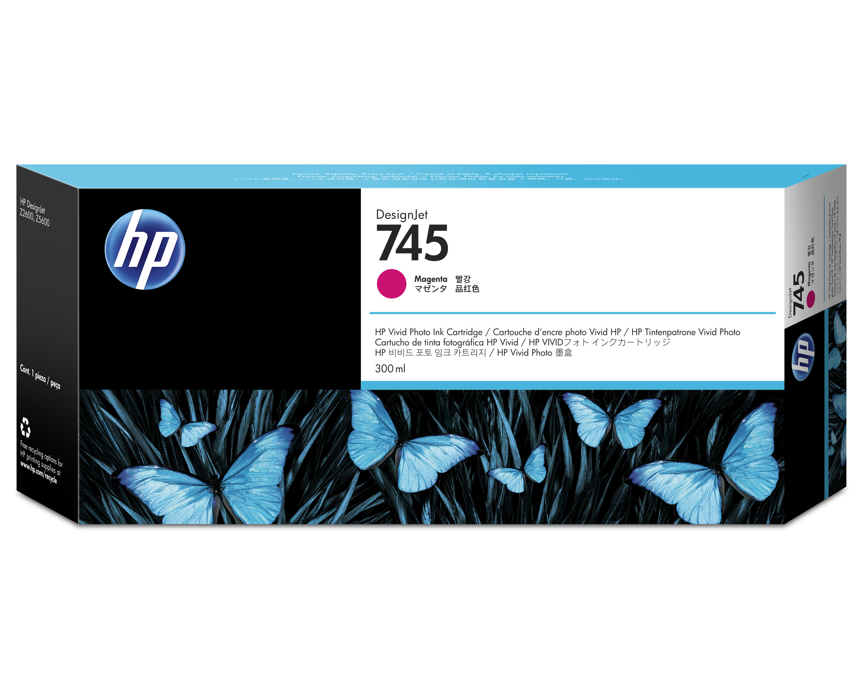 HP 745 High Capacity Magenta Ink Cartridge (F9K01A)