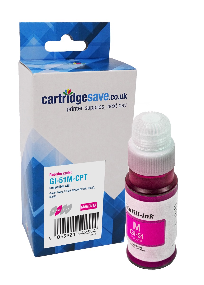 Compatible Canon GI-51 Magenta Ink Bottle - (GI-51M)