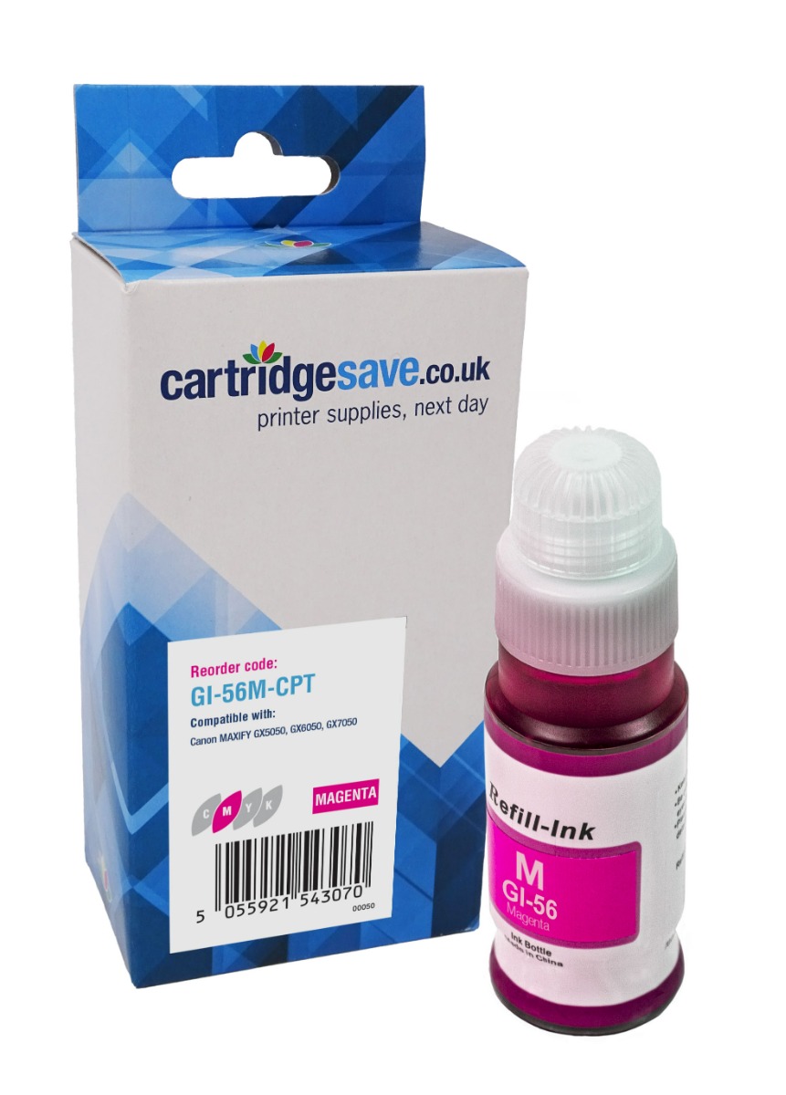 Compatible Canon GI-56 Magenta Ink Bottle - (GI-56M)