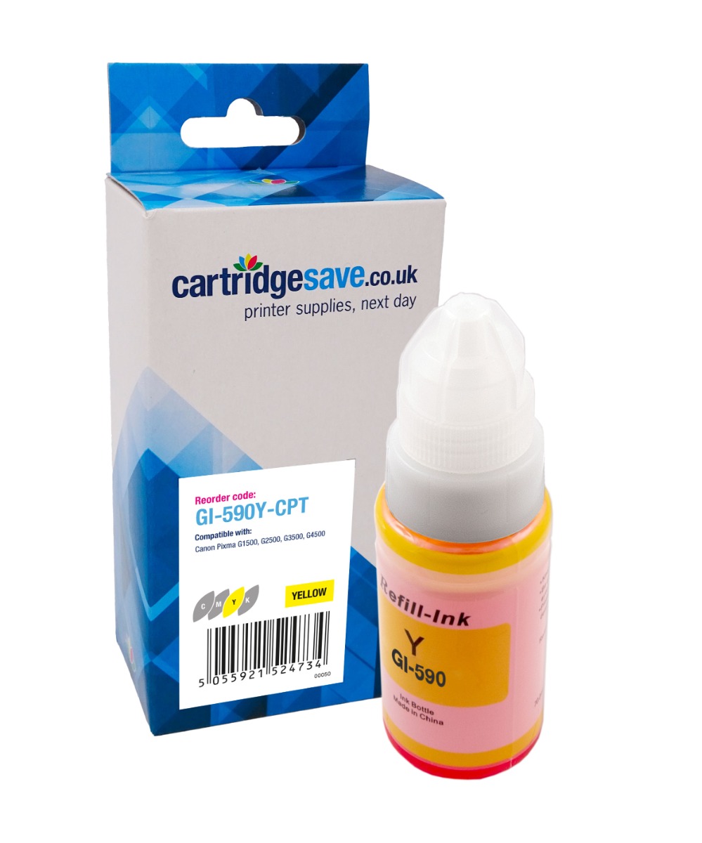 Compatible Canon GI-590Y Yellow Ink Bottle - (1606C001)