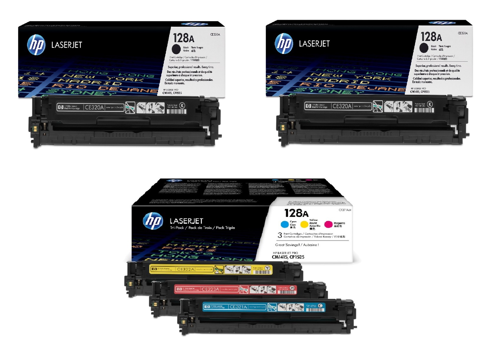 HP 128A 5 Colour Toner Cartridge Multipack - (CE320AD & CF371AM)