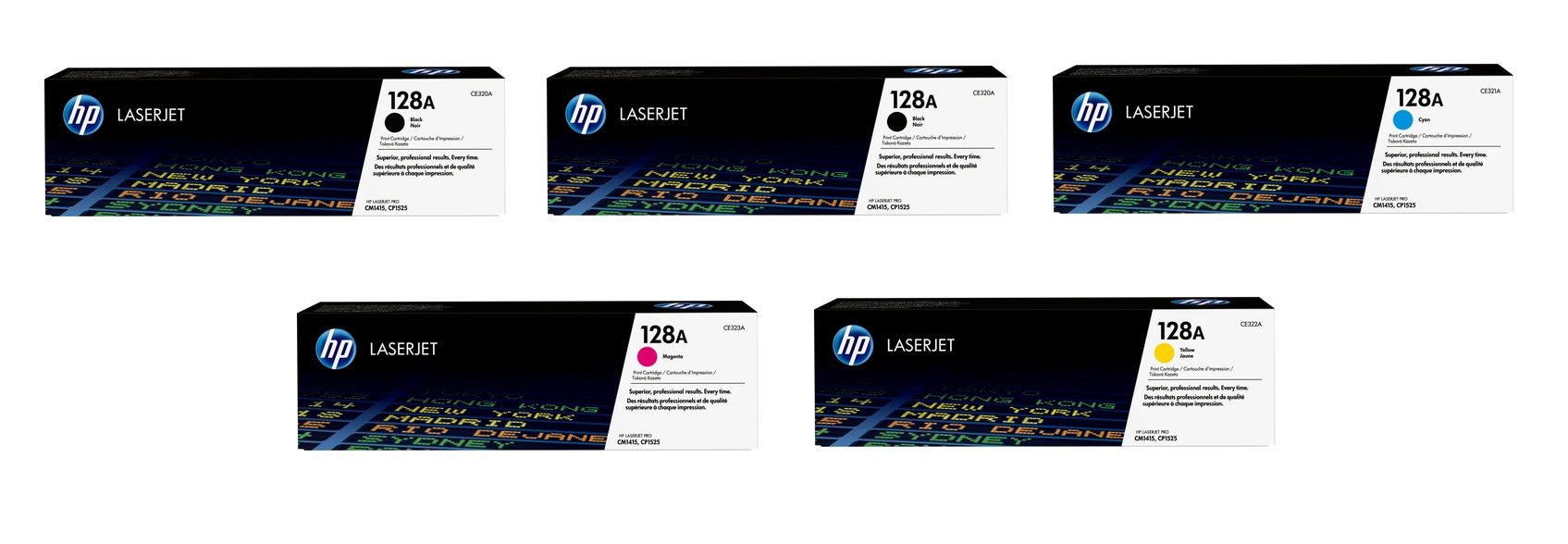 HP 128A 5 Colour Toner Cartridge Multipack - (CE320AD & CF371AM)