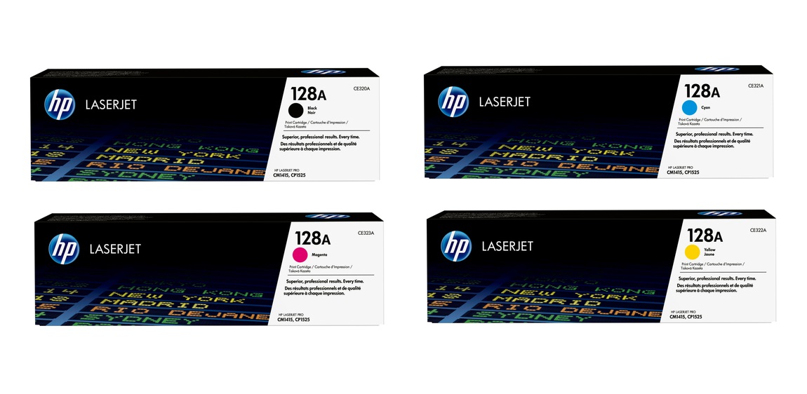 HP 128A 4 Colour Toner Cartridge Multipack (CE320A & CF371AM)