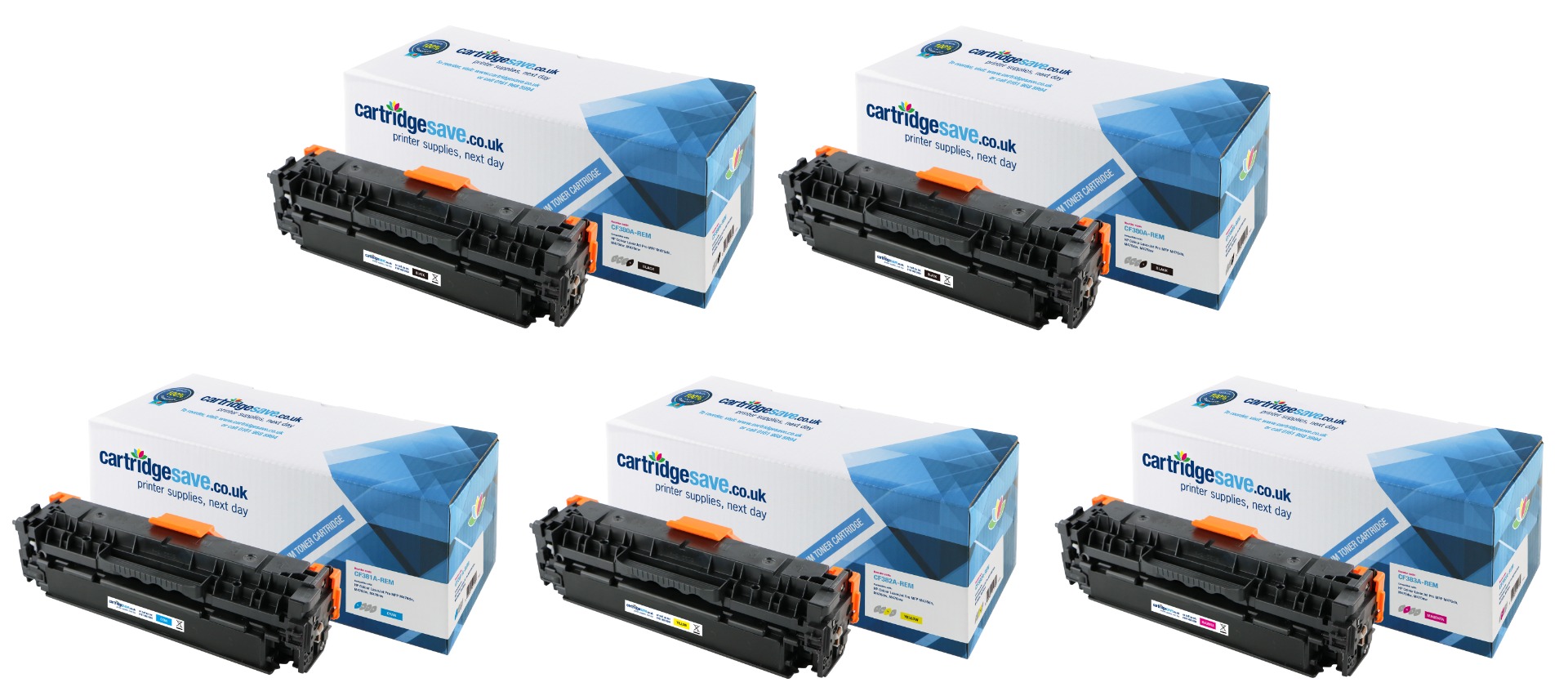 Compatible HP 312A 5 Colour Toner Cartridge Multipack