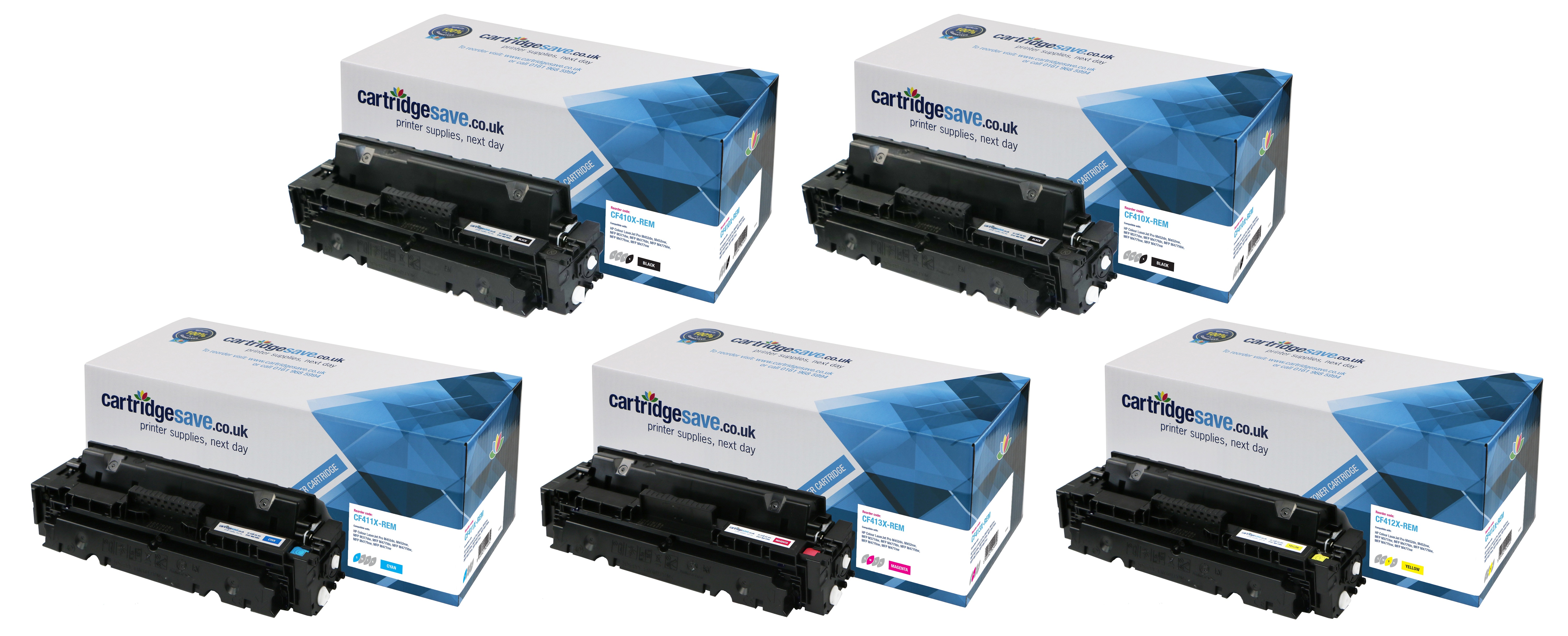 Compatible HP 410X 5 Colour High Capacity Toner Cartridge Multipack