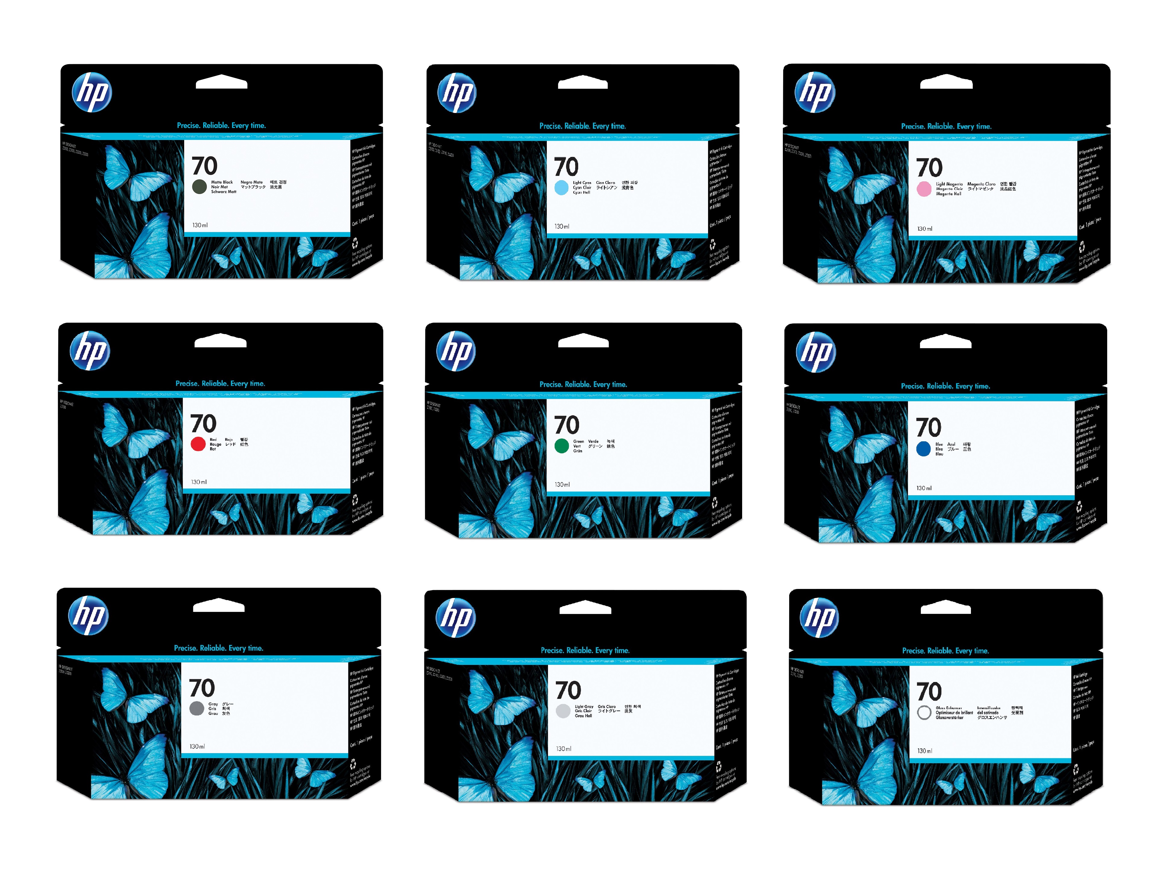 HP 70 9-Colour Ink Cartridge Multipack