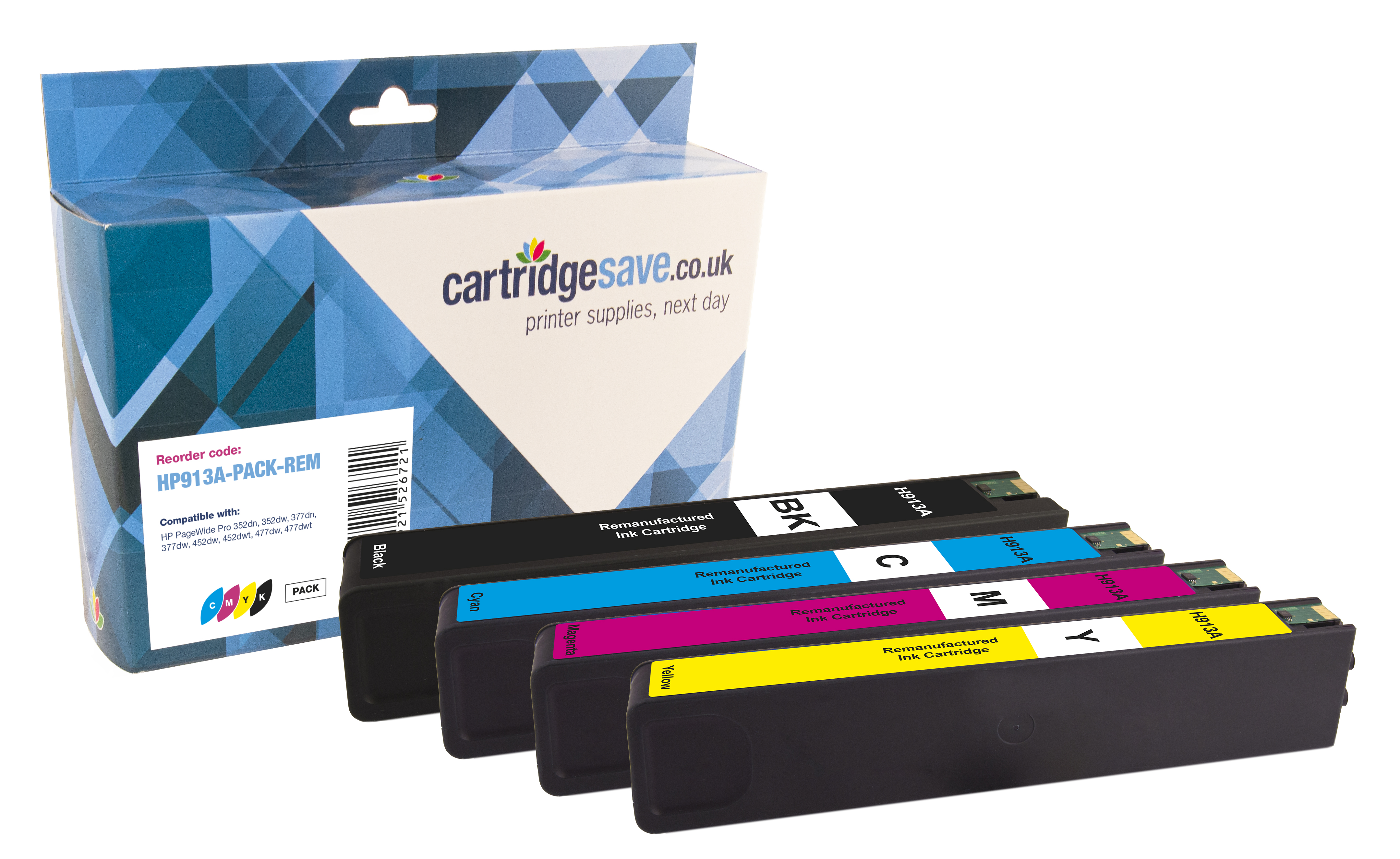 Compatible 4 Colour HP 913A Ink Cartridge Multipack