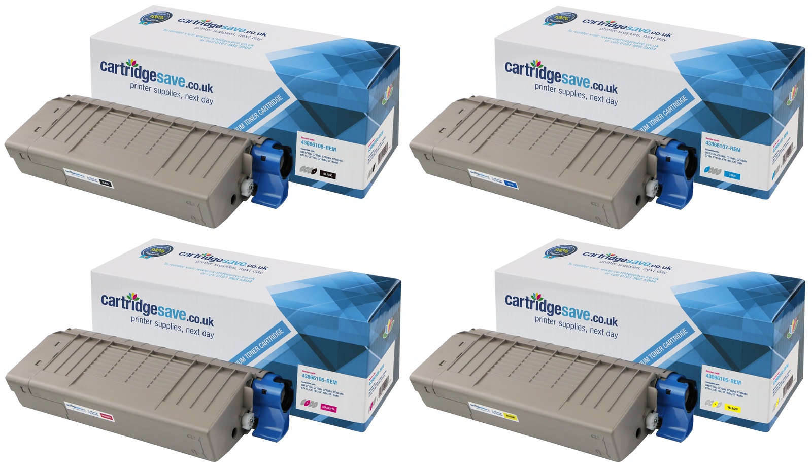 Compatible Oki 4386610 4 Colour Toner Cartridge Multipack