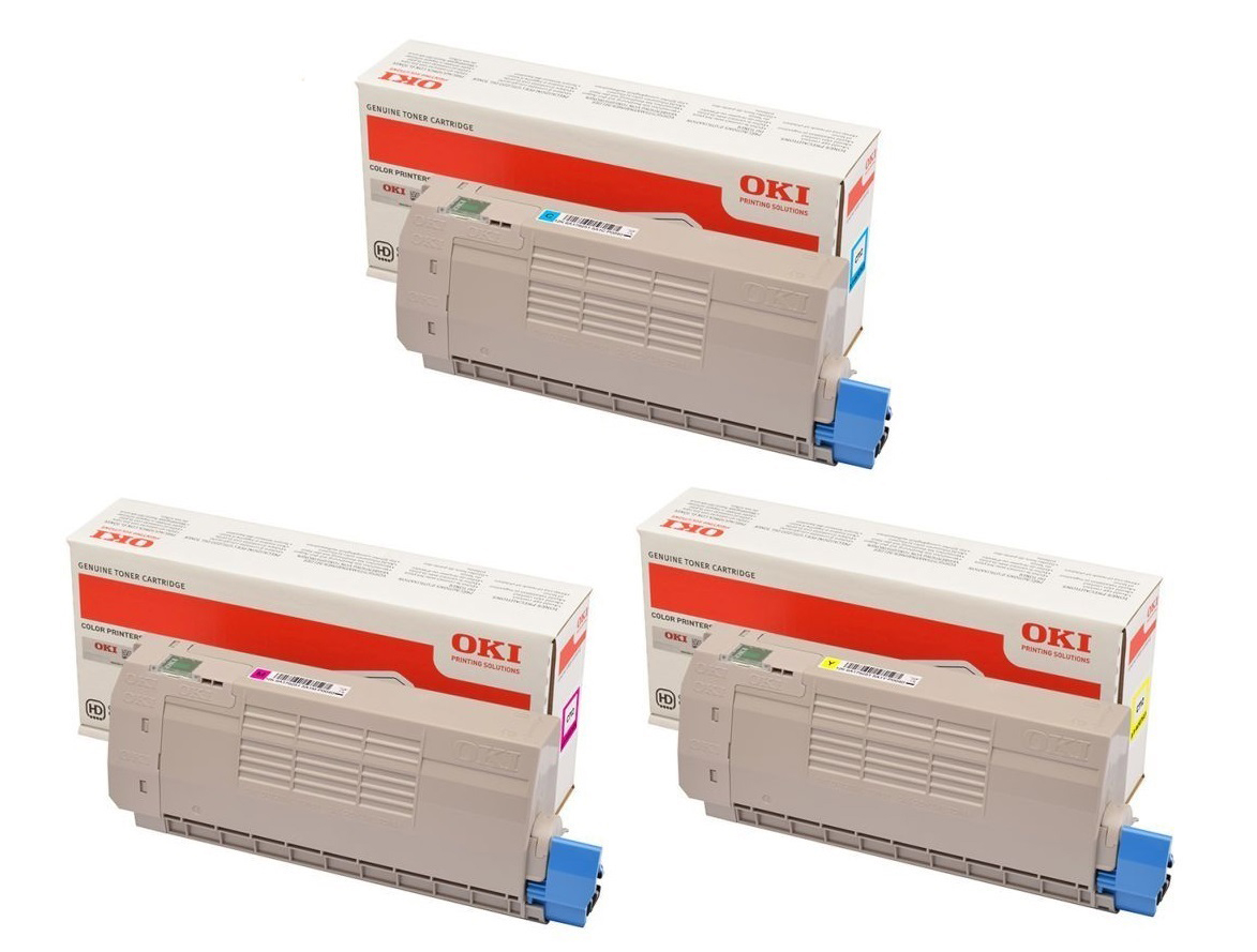 High Capacity Oki 4649060 3 Colour Toner Cartridge Multipack