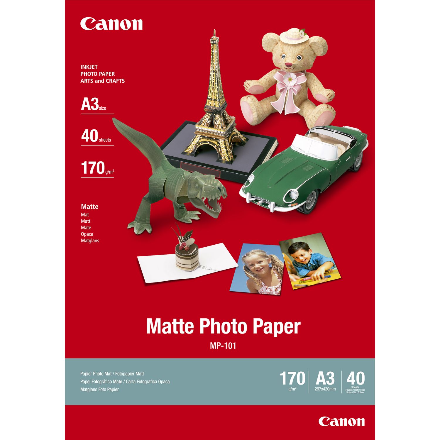 Canon 170gsm MP-101 A3 Matte Photo Paper (7981A008 40 Sheets 297 x 420 mm)